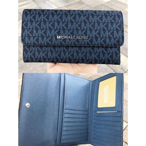 blue michael kors wallet|michael kors oversized wallet.